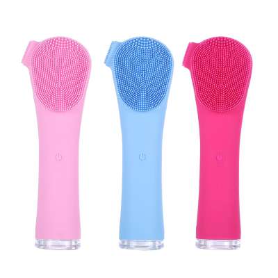 High quality silicone ultrasonic facial cleansing massage brush beauty instrument