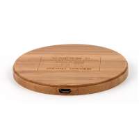 Fast Travel Portable Round  Bamboo Wooden Wireless QI Charger Square bamboo charger for phone